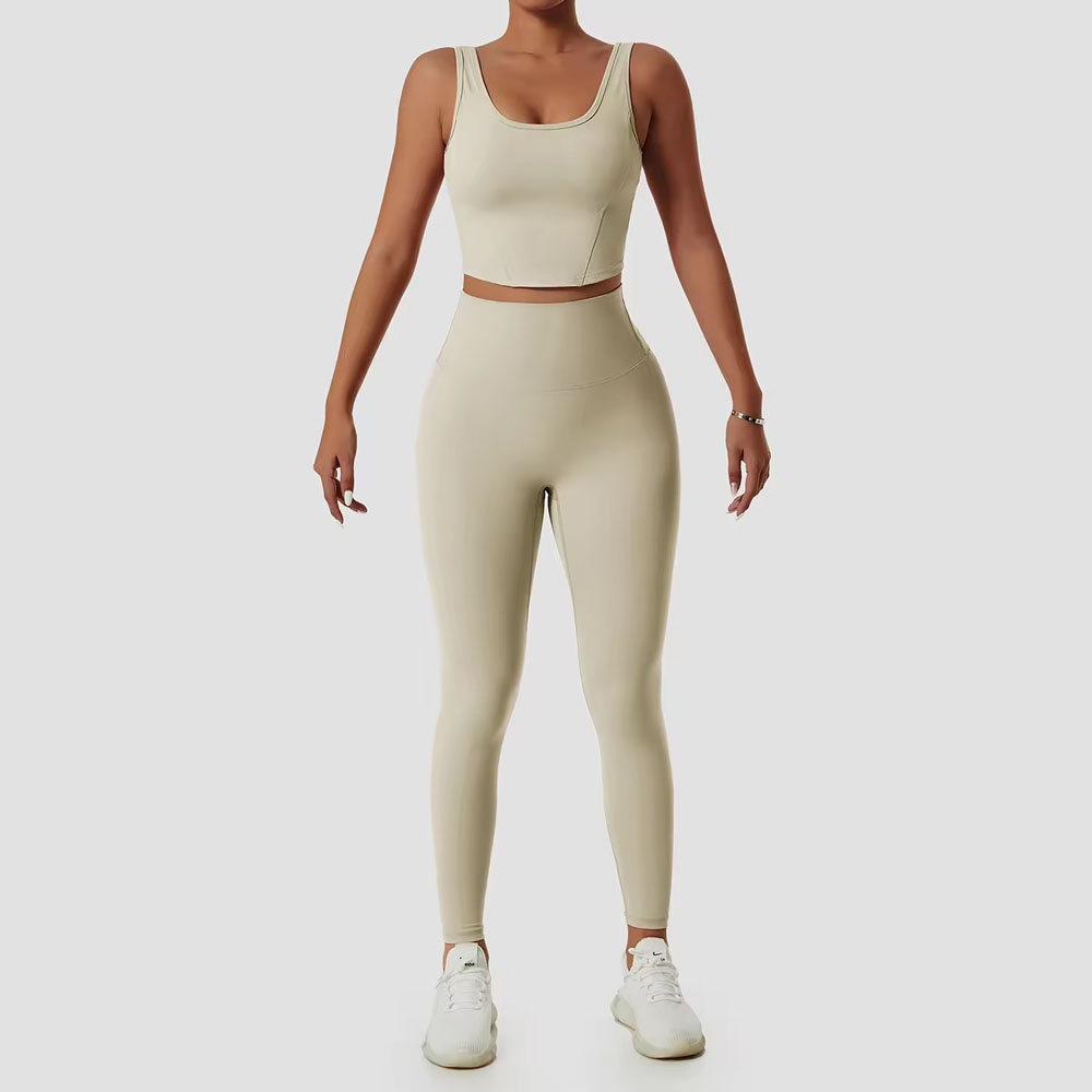 Eco friendly Custom Logo Ladies Gym Fitness Apparel Women Active Wear Yoga Pants Sports Bra Yoga Set